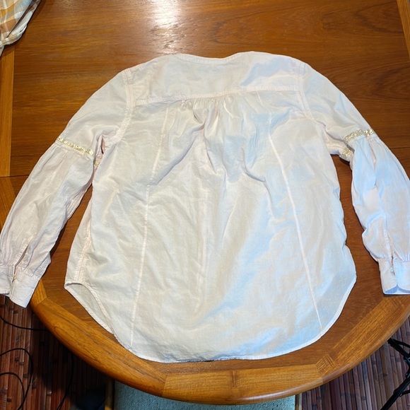 Free People pale pink boho top size Large - Picture 6 of 7